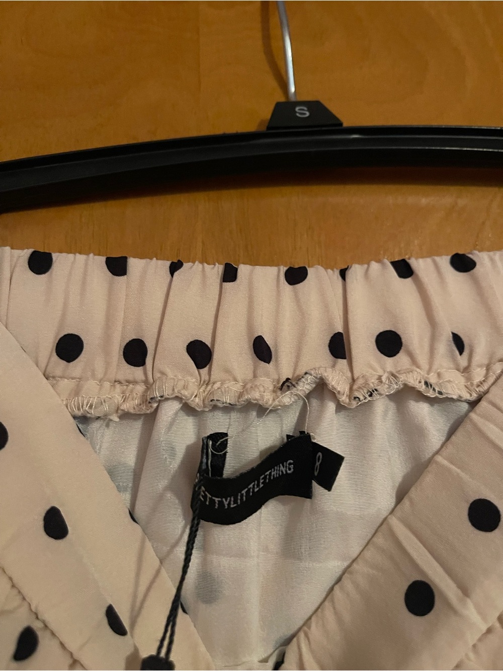 pretty little thing three tier cream black polka dot midi skirt - Picture 3 of 5